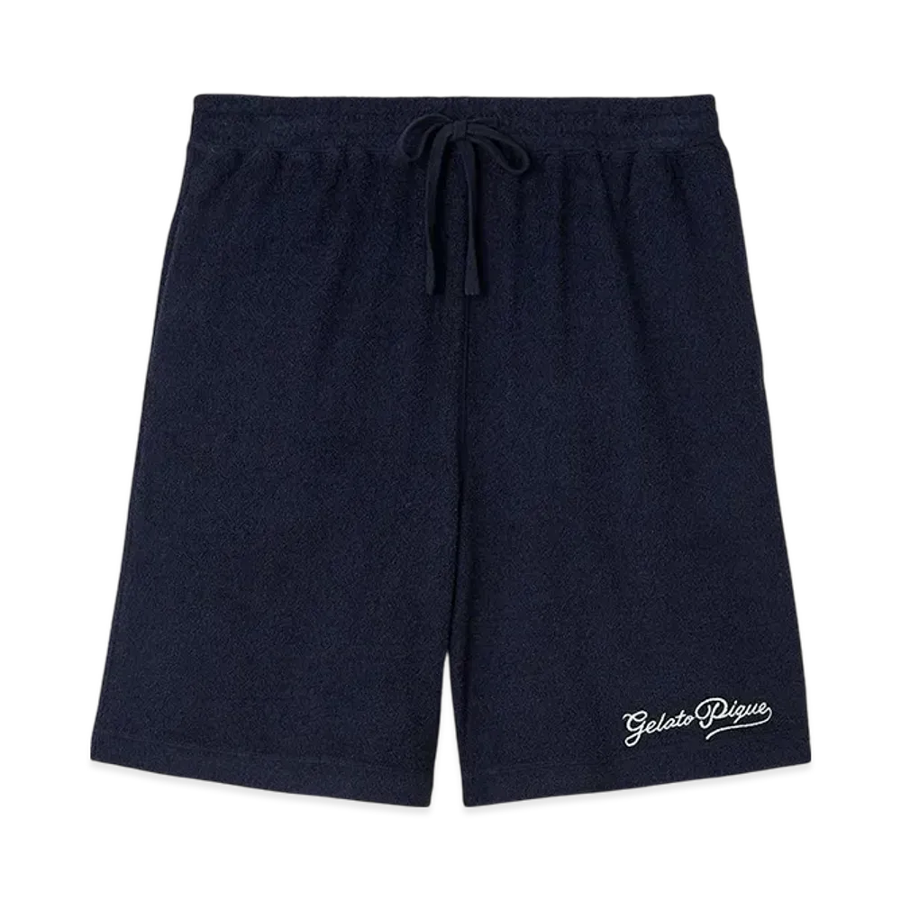 GELATO PIQUE Homme Pile Logo Embroidered Shorts "Navy"