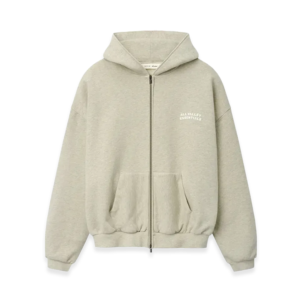 FEAR OF GOD ESSENTIALS 90s Zip-Up Hoodie "Washed Vanilla Heather"