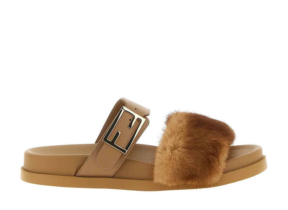 FENDI Women's Feel Slides "Brown"