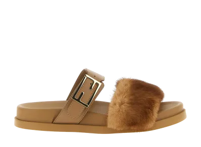 FENDI Women's Feel Slides "Brown"