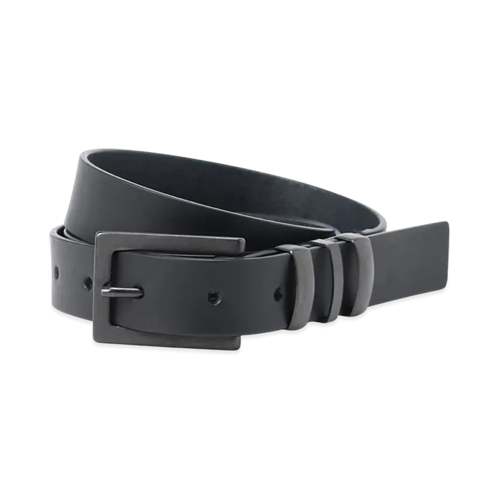 Y's Thick Semi Gloss Leather 25Mm Belt "Black"