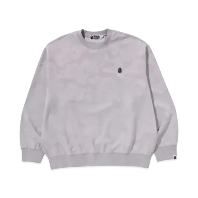 A BATHING APE Solid Camo Jacquard One Point Relax Fit Crewneck Sweatshirt "Gray"