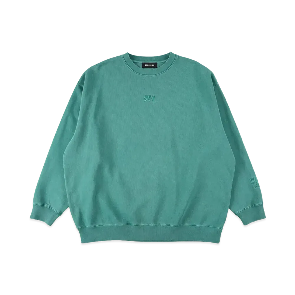 WIND AND SEA SEA (PIGMENT-DYE) CREW NECK "Green"