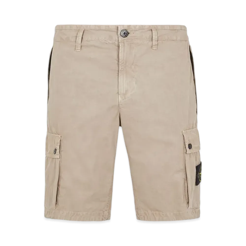 Stone Island L11WA Brushed Cotton Canvas Garment Dyed Bermuda Shorts - 23SS "Dove Grey"