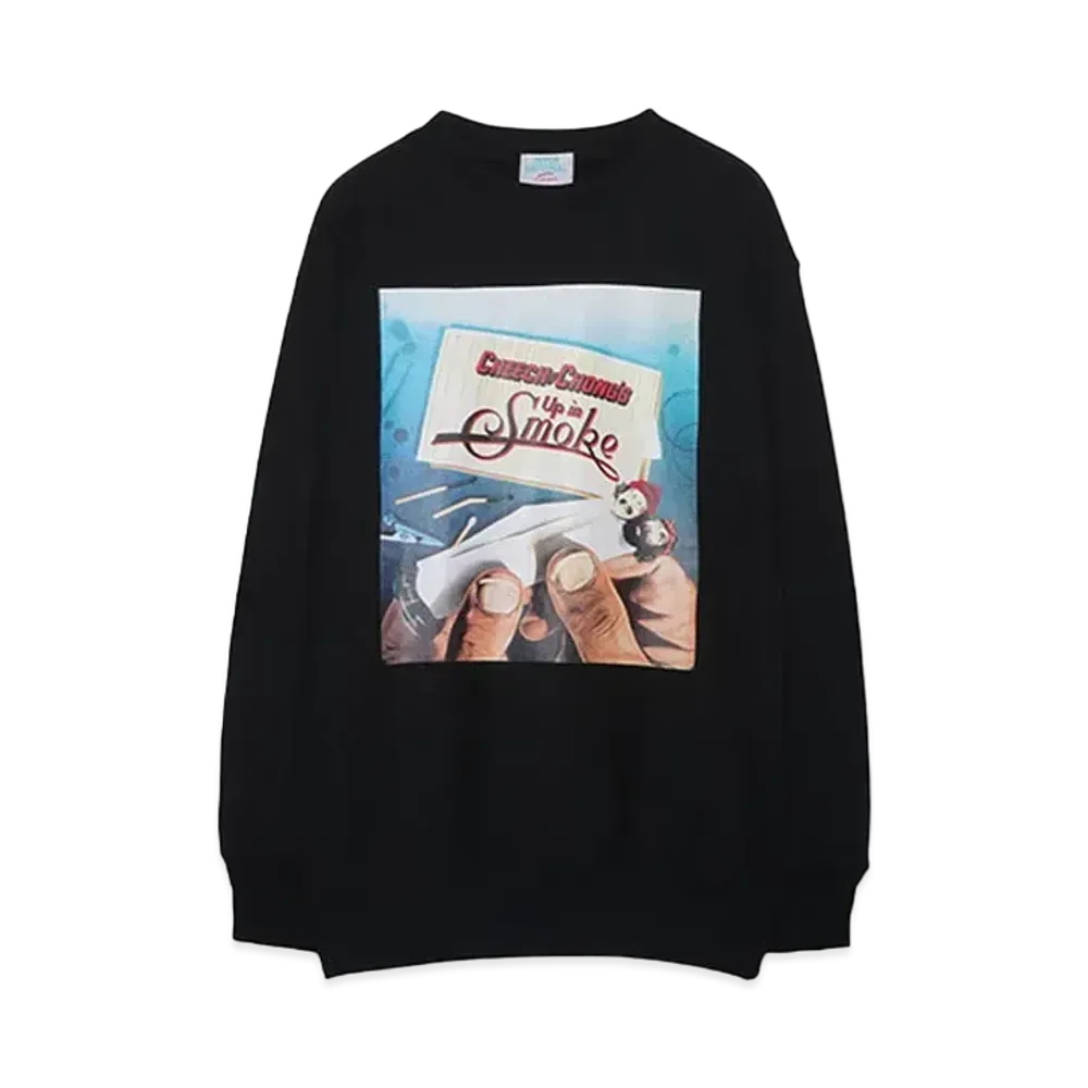 INTERNATIONAL PLAYERS Up In Smoke Crewneck Sweat "BLACK"