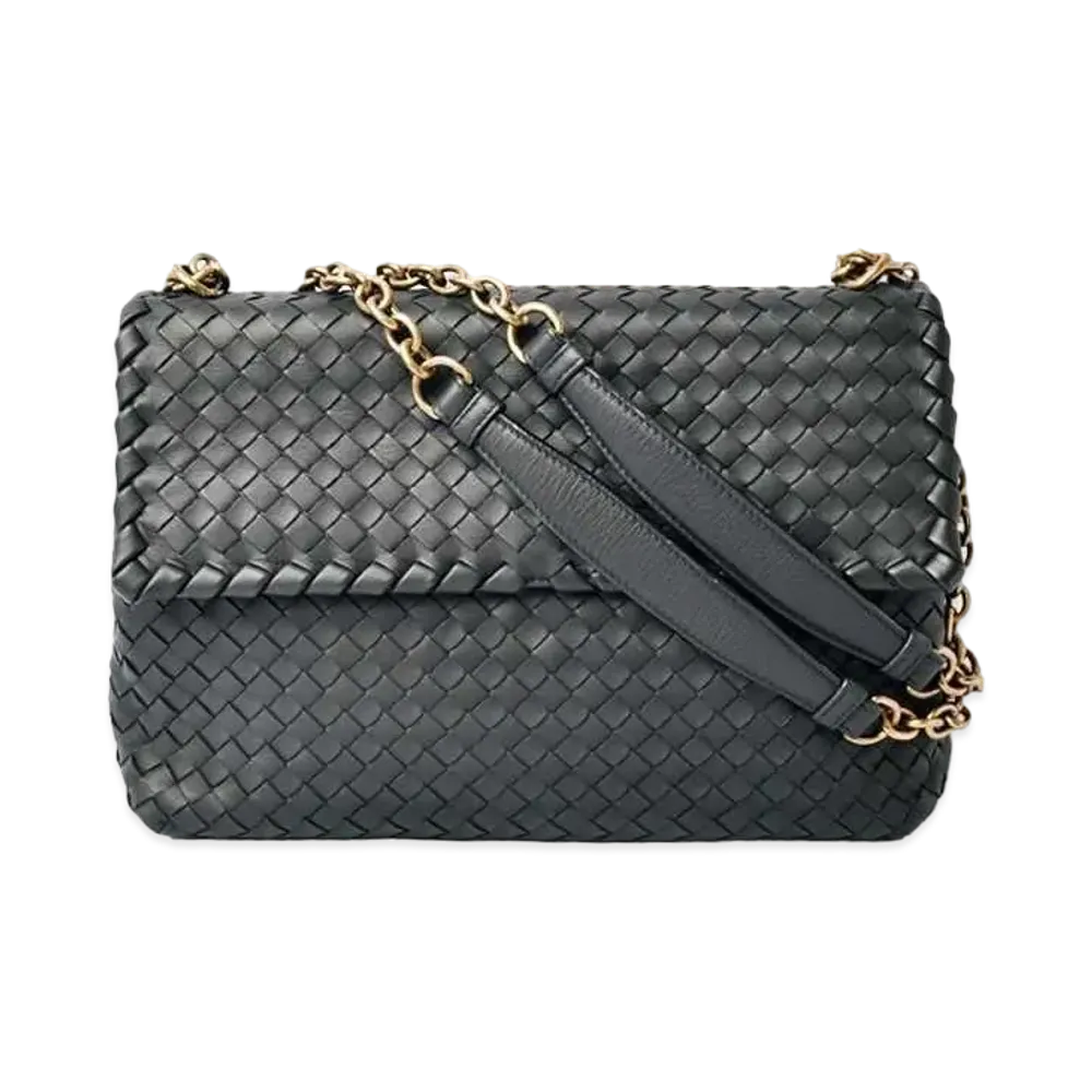 Bottega Veneta Olimpia Intrecciato leather shoulder Bag "Black"