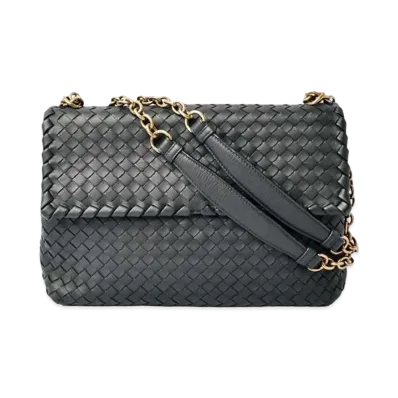 Bottega Veneta Olimpia Intrecciato leather shoulder Bag "Black"