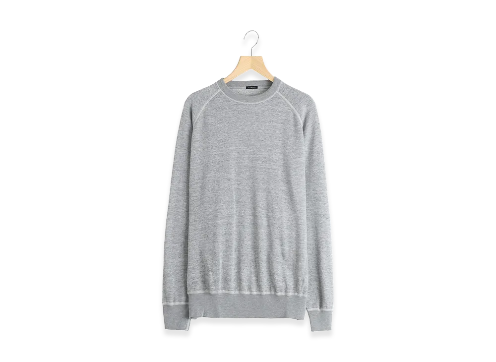 COMOLI Gray French Terry Crewneck "Gray"