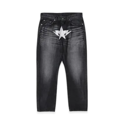 A BATHING APE Twin STA Relaxed Fit 13 Oz Denim Pants "Black"
