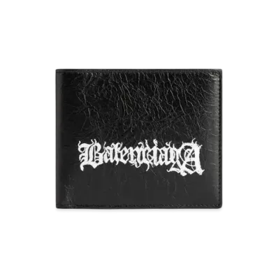 BALENCIAGA Cash Square Folded Wallet DIY Metal "Black"
