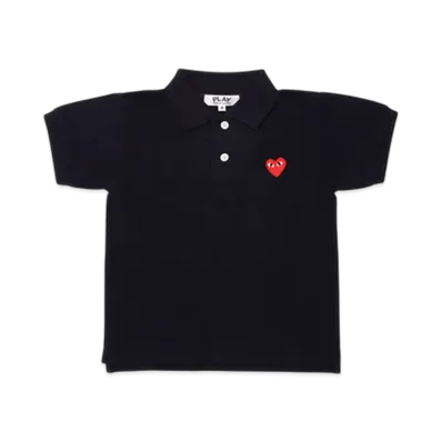 PLAY COMME des GARCONS Kids Polo Shirt With Red Emblem "Navy"
