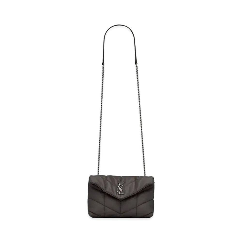 Saint Laurent Puffer Toy Bag In Quilted Lambskin "Storm"