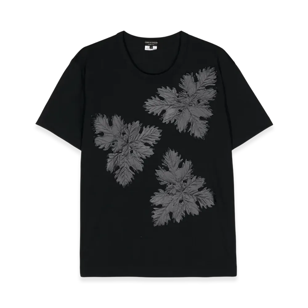 COMME des GARCONS HOMME PLUS Leaf-Applique Tee "Black"