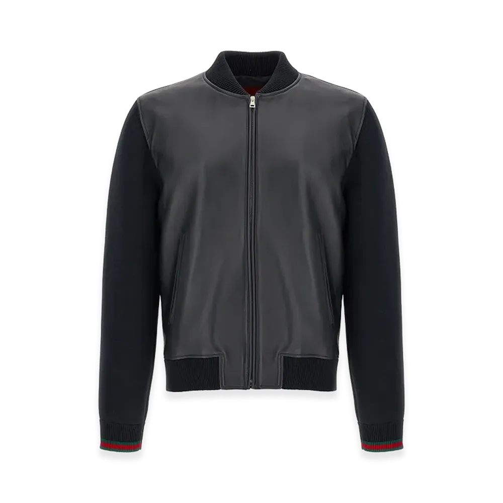 GUCCI Bomber Jacket with Tassel and Sweater "Blue"