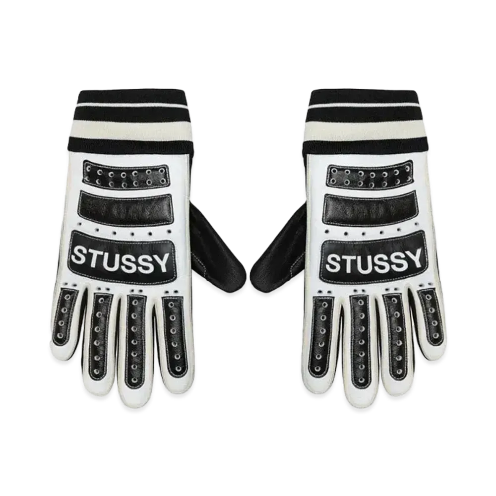 Stussy Leather Bike Gloves "Black/White" (FA24)