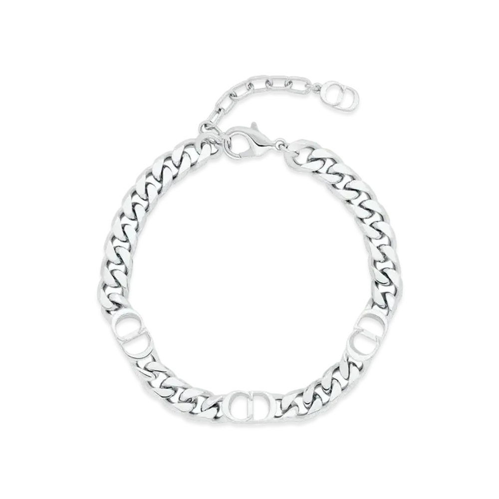 Dior Dioressentials CD Icon Thin Chain Link Bracelet "Silver"