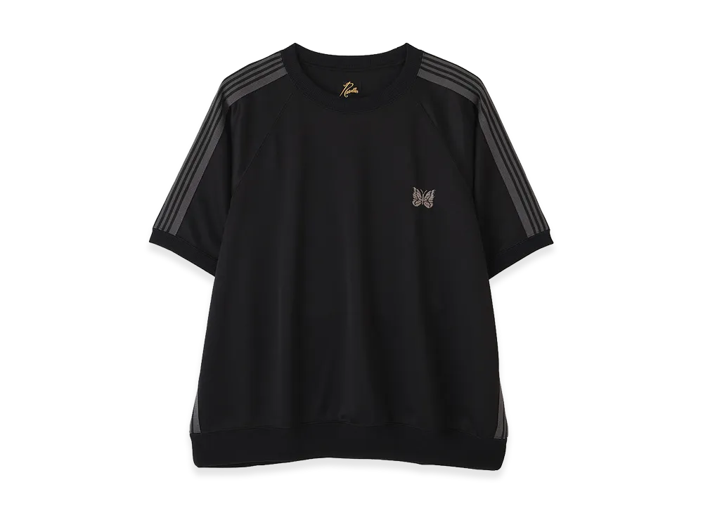 NEEDLES x BEAVER Track S/S Crew Neck Shirt-Poly Smooth "Black"