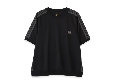 NEEDLES x BEAVER Track S/S Crew Neck Shirt-Poly Smooth "Black"