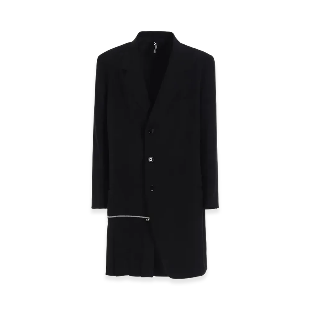 Ground Y Crepe De Chine Right Pleated Jacket "Black"