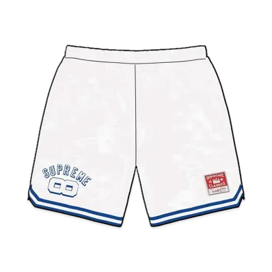 Supreme x Mitchell & Ness Satin Basketball Short "White"