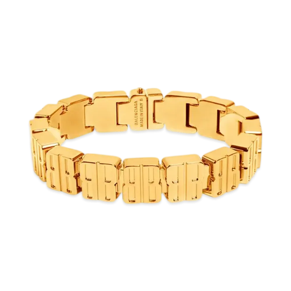 BALENCIAGA Nano Mini Link Bracelet "Shiny Gold"