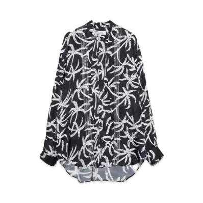 DAIRIKU Spangle Jungle Scarf Tie Shirt "NIGHT JUNGLE"