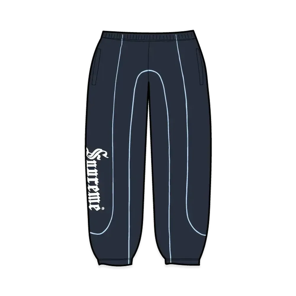 Supreme Curve Piping Sweatpant "Navy"