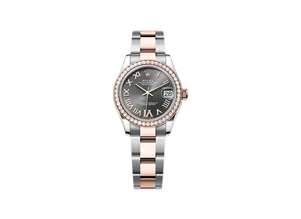 ROLEX Datejust 31mm Oystersteel & Everose Gold Diamond 278381RBR "Slate"