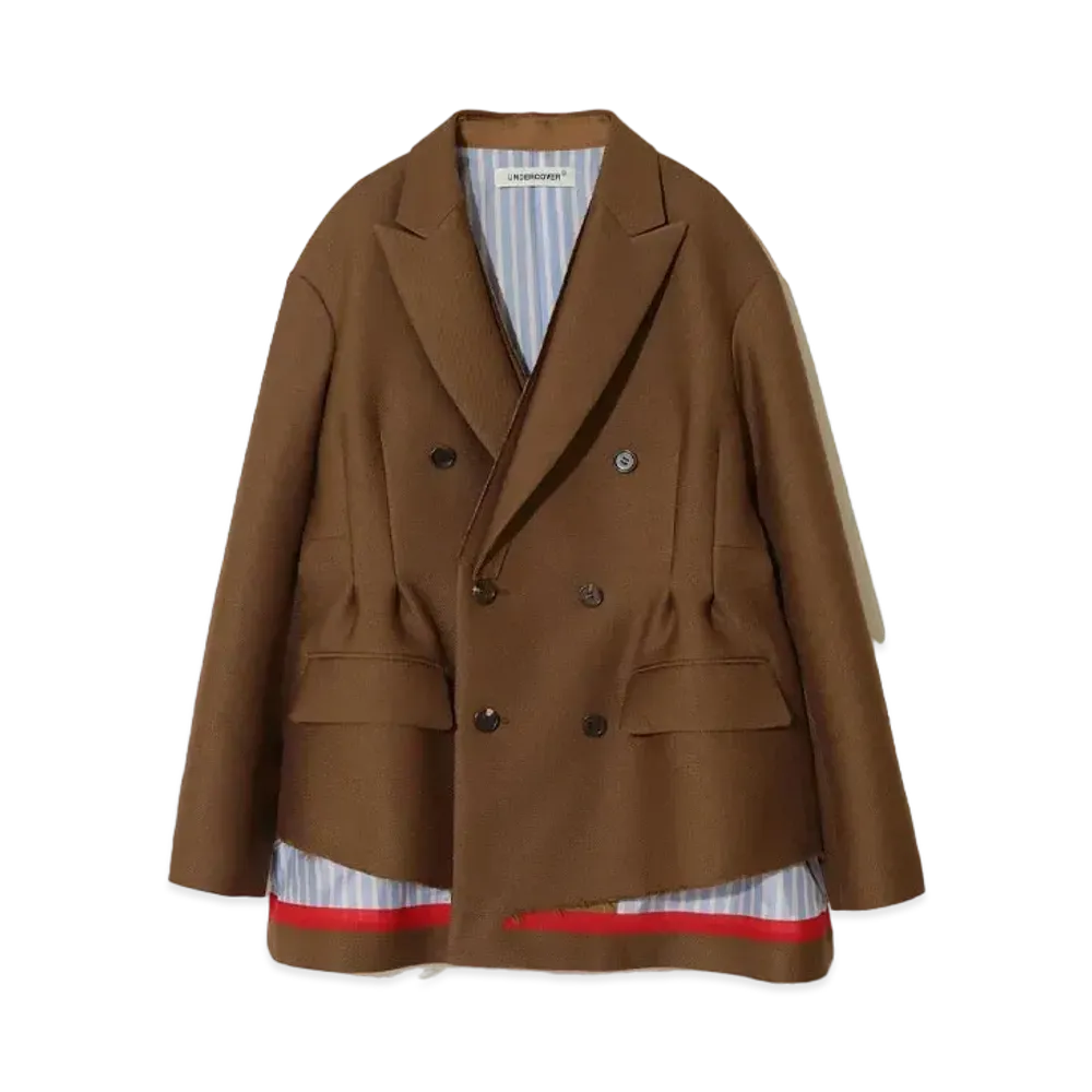 UNDERCOVER Wool Blend Double Jacket "Brown"