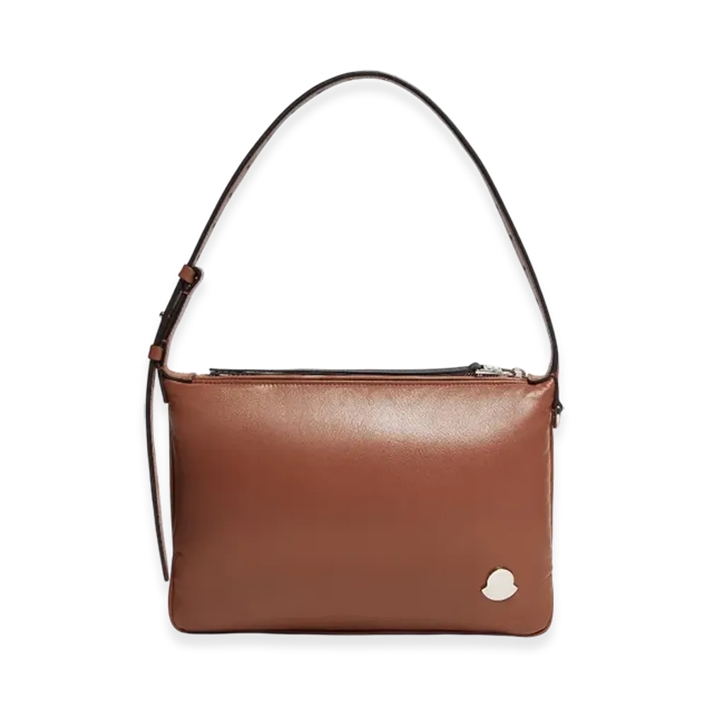 MONCLER Vetta Nappa Leather Shoulder Bag "Brown"