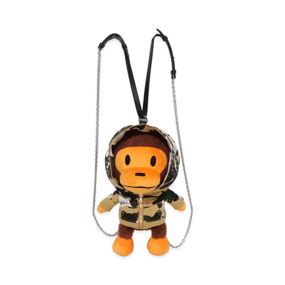 A BATHING APE Women's Baby Milo Plush Doll Backpack "Yellow"