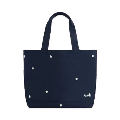Aime Leon Dore Floral Embroidered Small Canvas Tote Bag "Navy"