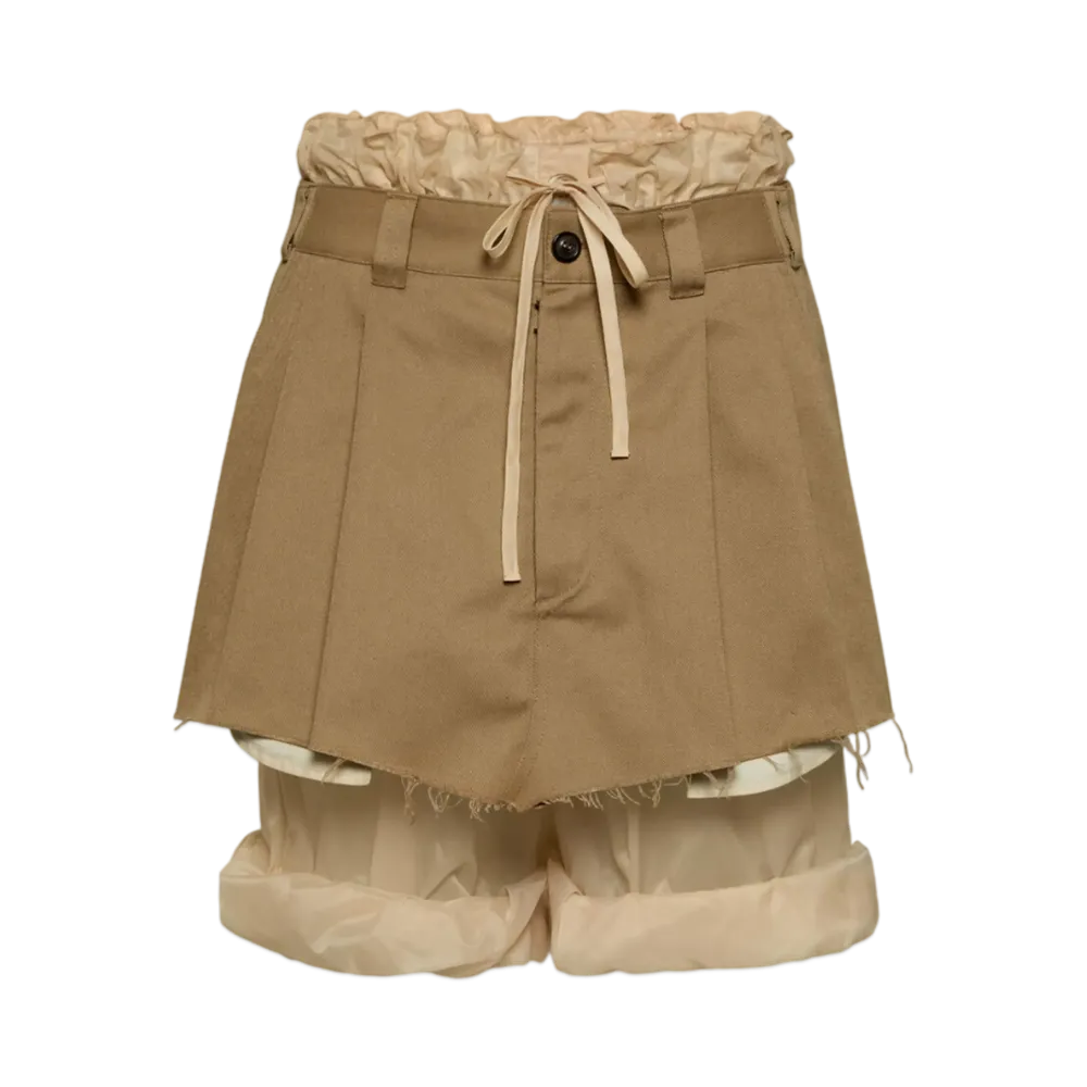 Maison Margiela Women's Layered Mini Skirt Shorts "Camel"