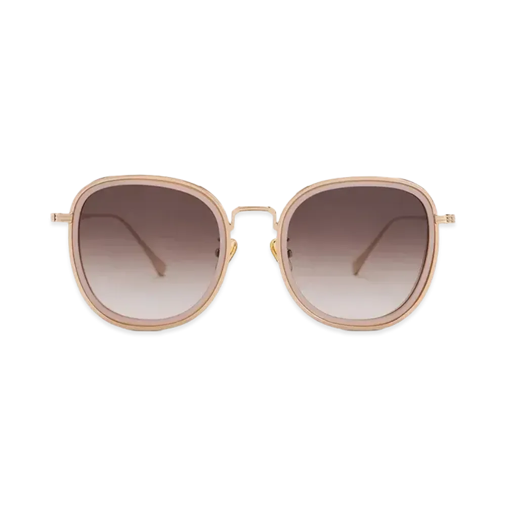 CHARLES & KEITH Recycled Acetate Metallic Rim Sunglasses "Pink"