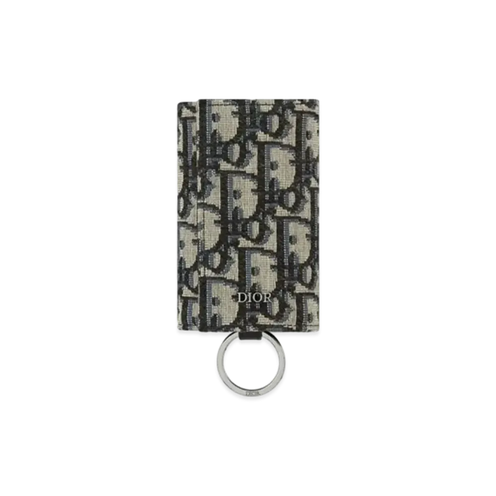 Dior Oblique Jacquard Key Holder "Beige/Black"