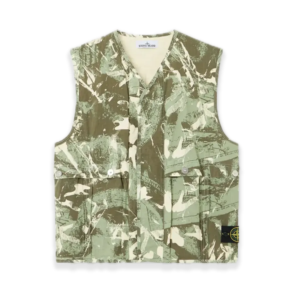 Stone Island G100010 Scan Camo On Stretch Ripstop-OVD "Military Green"