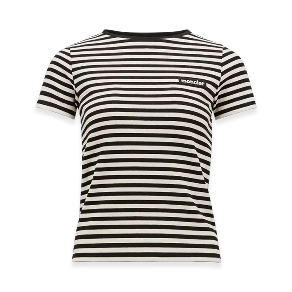 MONCLER Striped Cotton T-Shirt "Blue White"