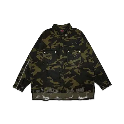 T.C.R BY TOUCHER DISTRESSED CAMO SHIRTS JACKET "CAMO"