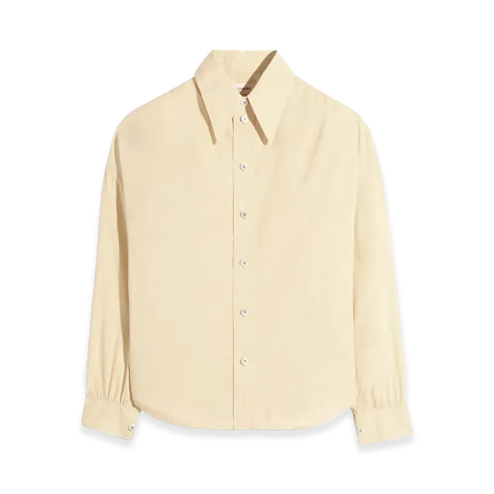 LEMAIRE Women's Washed Cotton Muslin Soft Pointed Collar Shirt "Ice Apricot"