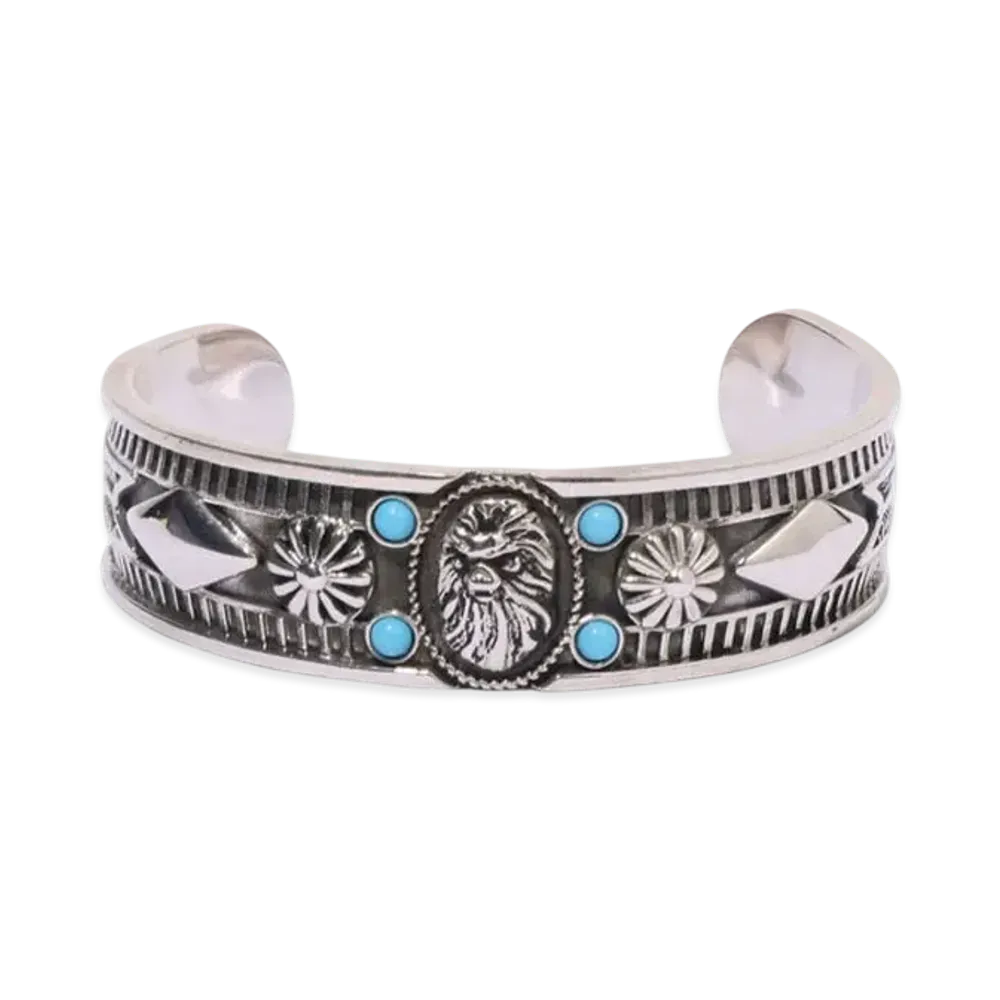 A BATHING APE Bape Black Navajo Bangle With Turquoise "Silver"