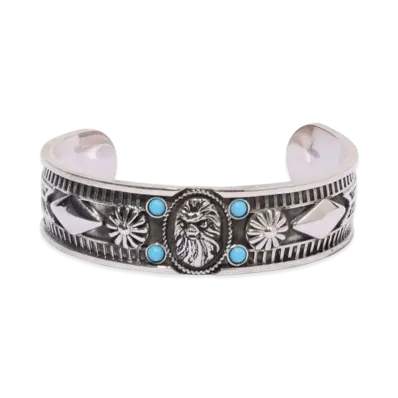A BATHING APE Bape Black Navajo Bangle With Turquoise "Silver"