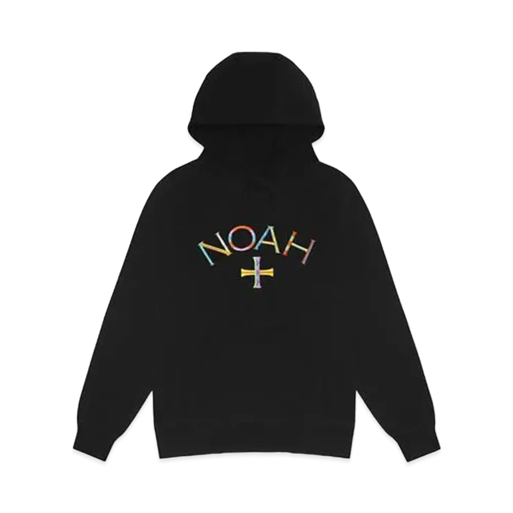 Noah EMBROIDERED CORE LOGO SUMMER HOODIE "Black"
