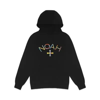 Noah EMBROIDERED CORE LOGO SUMMER HOODIE "Black"