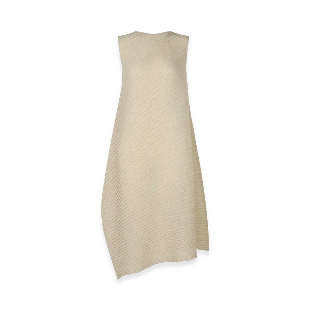 ISSEY MIYAKE Sheer Linen Like Pleats "OakaBeige"