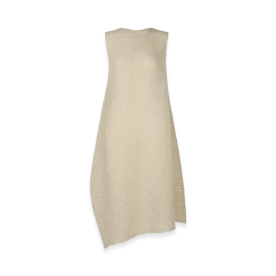 ISSEY MIYAKE Sheer Linen Like Pleats "OakaBeige"