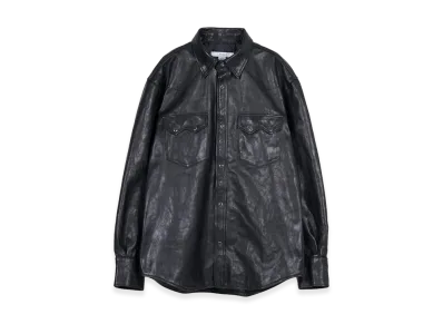 MASSES Horse Leather Shirt Vintage W "Black"