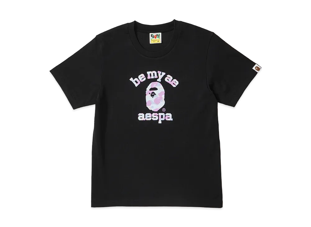A BATHING APE x aespa Women's College Tee "Black"