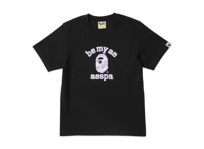 A BATHING APE x aespa Women's College Tee "Black"