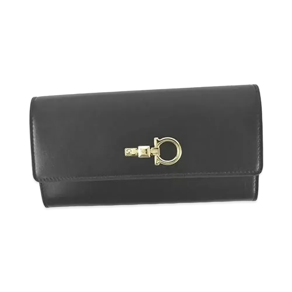Salvatore Ferragamo Studio Continental Wallet "Black"