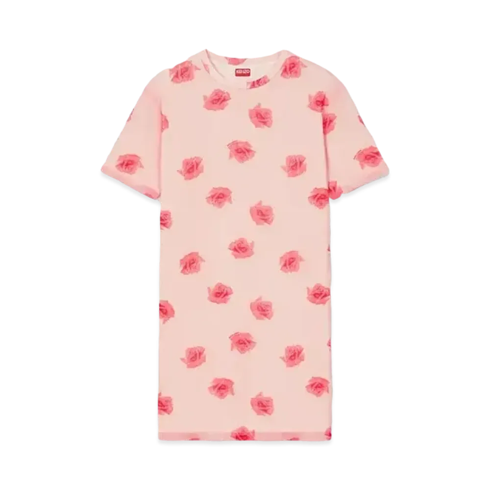 KENZO 'ROSE' Double Layer Dress "Faded Pink"